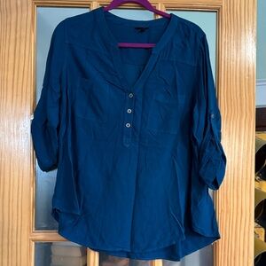 Torrid Teal Button-Up Blouse
